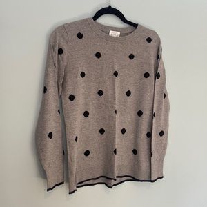 Market & Spruce Roadith crew neck sweater, gray/black polka dot Size Small